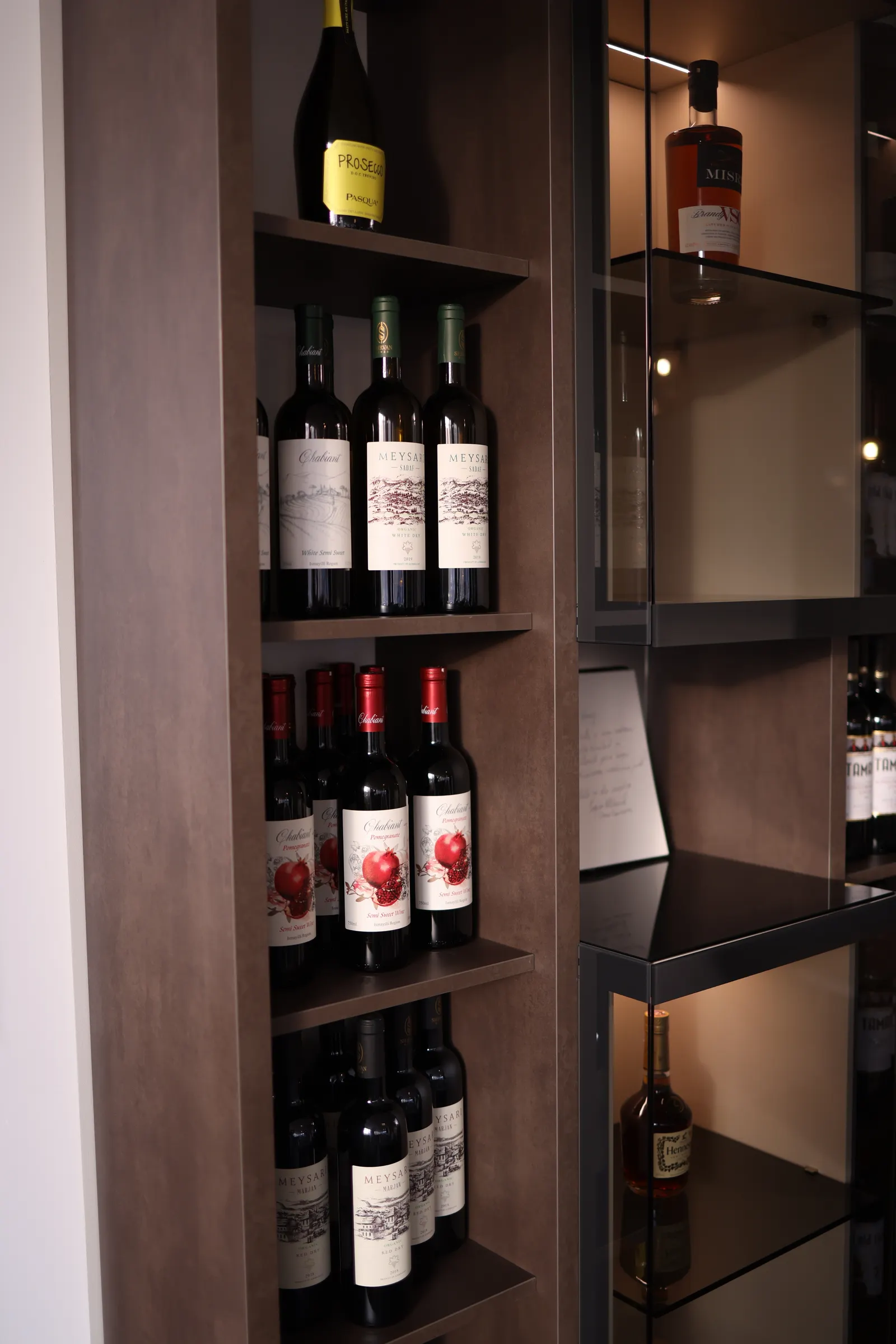 Bar Cabinets 3 Dark wood wine storage cabinet with bottle shelves