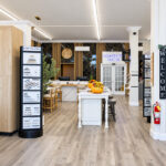 Cabinet and countertop displays inside the Kitchen Factory Newark showroom in Newark, NJ