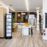 Cabinet and countertop displays inside the Kitchen Factory Newark showroom in Newark, NJ