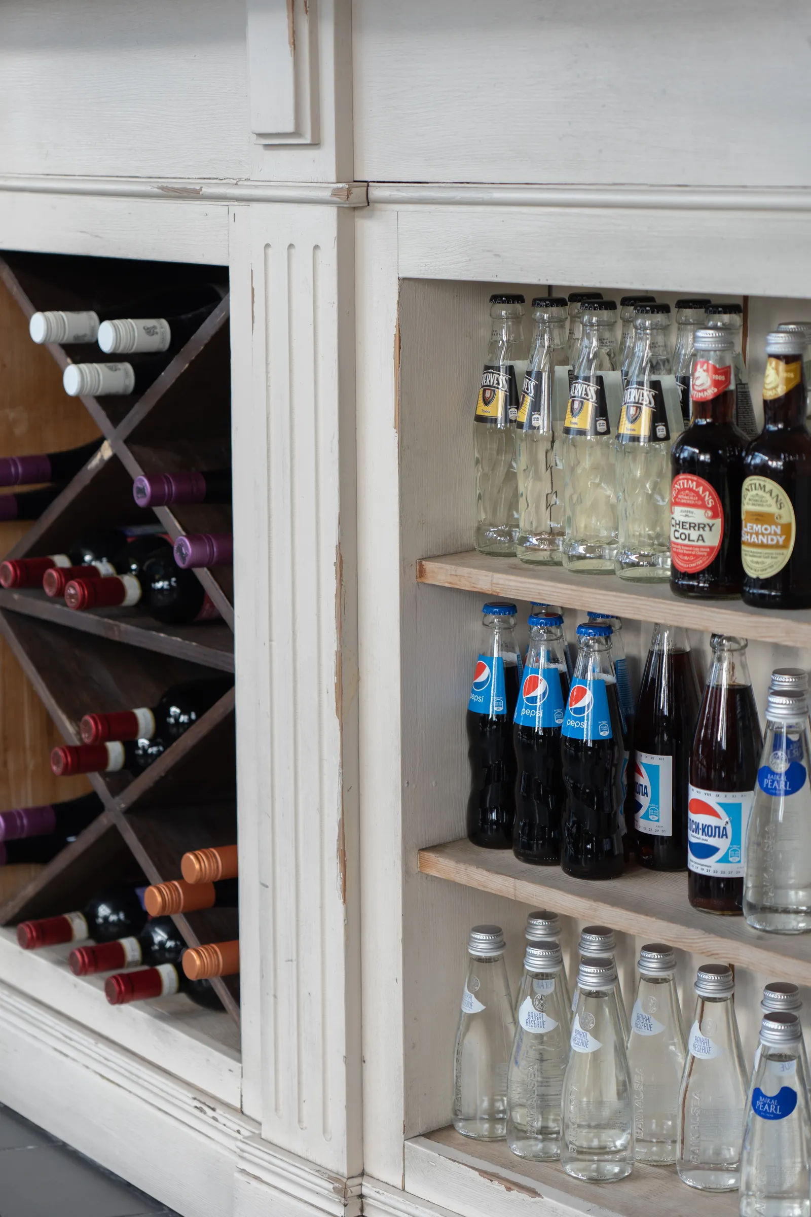 Bar Cabinets 4 Cabinet with a built-in wine rack and bottle shelves